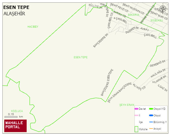 ESEN TEPE Mahallesi Haritası | Detaylı Köy ve Mahalle Görünümü