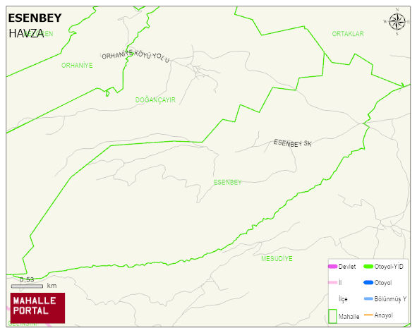 ESENBEY Mahallesi Haritası | Mahalle ve Köy Sınırı