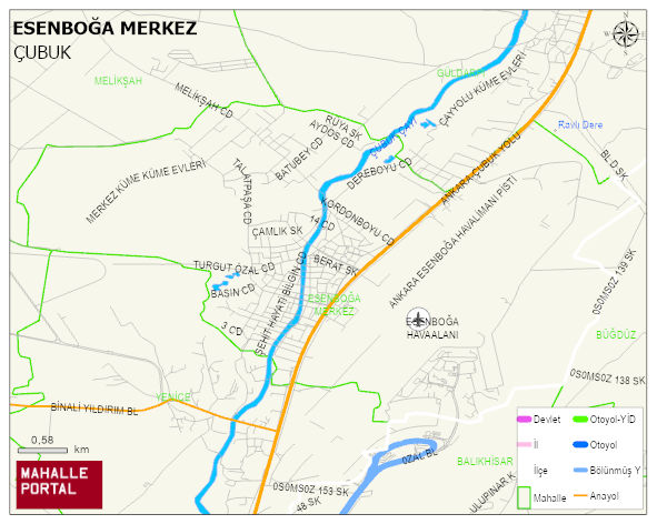 ESENBOĞA MERKEZ Mahallesi Haritası | Güncel Mahalle ve Köy Haritası