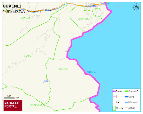 ESENDERE BELDESİ GÜVENLİ Mahallesi Haritası | İnteraktif Köy ve Mahalle Sınırları