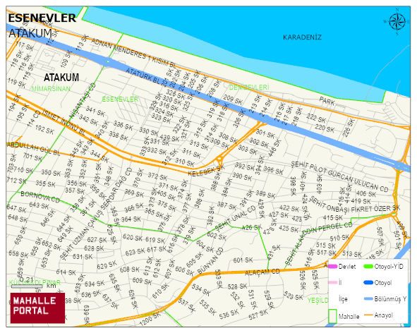 ESENEVLER Mahallesi Haritası | Mahalle ve Köy Sınırı