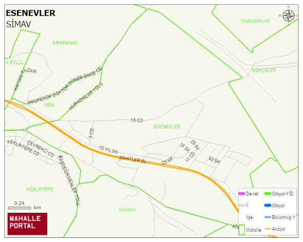 ESENEVLER Mahallesi Haritası | İnteraktif Köy ve Mahalle Sınırları