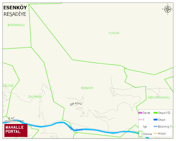 ESENKÖY Köyü Haritası | Sayısal Bölge Görünümü