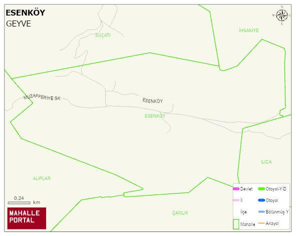 ESENKÖY Mahallesi Haritası | Coğrafi Yapı ve Detaylı Haritası