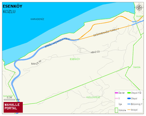 ESENKÖY Mahallesi Haritası | Yükselti ve Doğa Özellikleri
