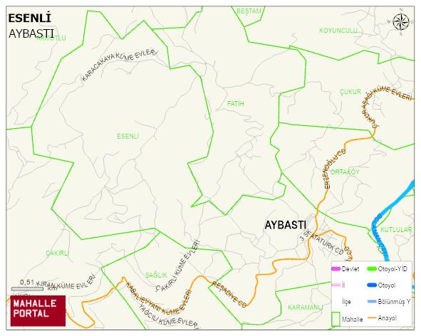 ESENLİ Mahallesi Haritası | İnteraktif Köy ve Mahalle Sınırları