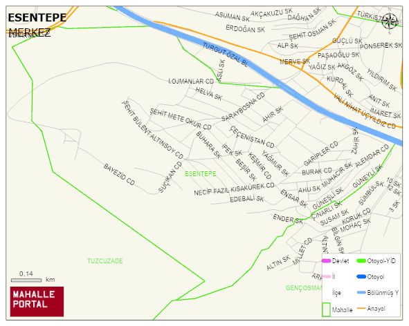 ESENTEPE Mahallesi Haritası | Detaylı Köy ve Mahalle Görünümü