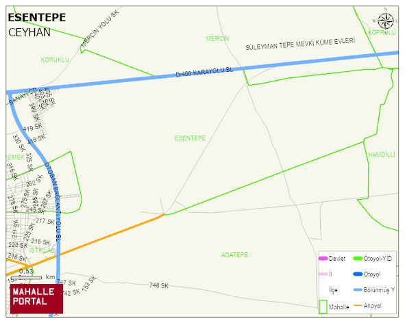 ESENTEPE Mahallesi Haritası | Detaylı Köy ve Mahalle Görünümü