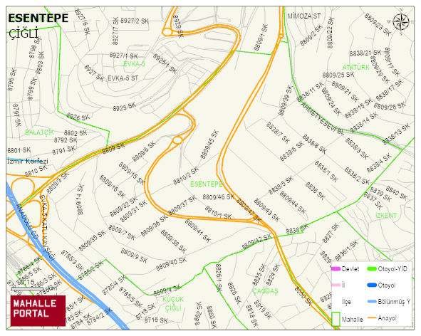 ESENTEPE Mahallesi Haritası | Sayısal Bölge Görünümü