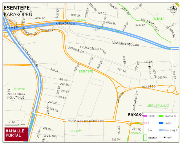 ESENTEPE Mahallesi Haritası | Mahalle ve Köy Sınırı