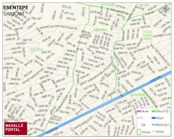 ESENTEPE Mahallesi Haritası | Dağlar, Ovalar ve Akarsu Bilgileri