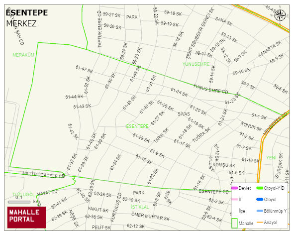 ESENTEPE Mahallesi Haritası | Detaylı Köy ve Mahalle Görünümü