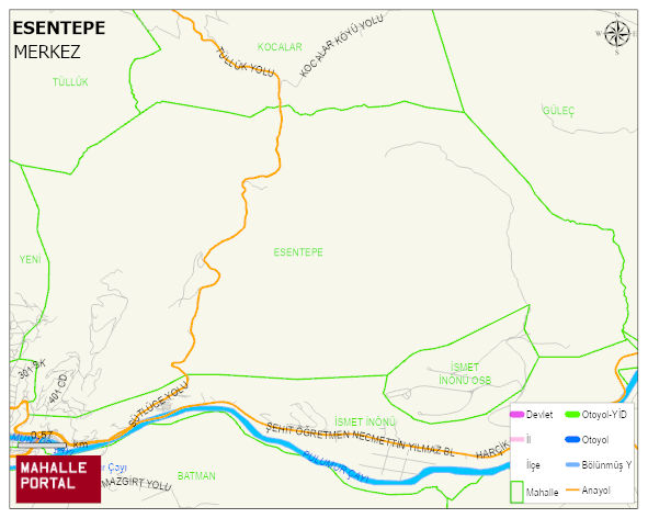 ESENTEPE Mahallesi Haritası | Coğrafi Yapı ve Detaylı Haritası