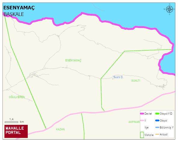 ESENYAMAÇ Mahallesi Haritası | İnteraktif Köy ve Mahalle Sınırları