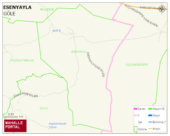 ESENYAYLA Köyü Haritası | Mahalle ve Köy Sınırı