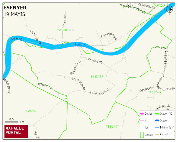 ESENYER Mahallesi Haritası | Coğrafi Yapı ve Detaylı Haritası