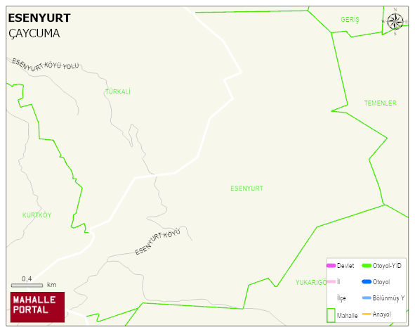 ESENYURT Köyü Haritası | Detaylı Köy ve Mahalle Görünümü