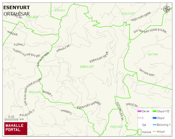 ESENYURT Mahallesi Haritası | Yükselti ve Doğa Özellikleri