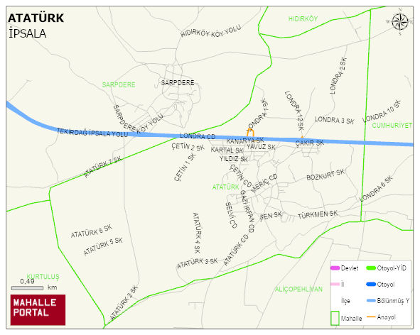 ESETÇE BELDESİ ATATÜRK Mahallesi Haritası | Coğrafi Yapı ve Detaylı Haritası