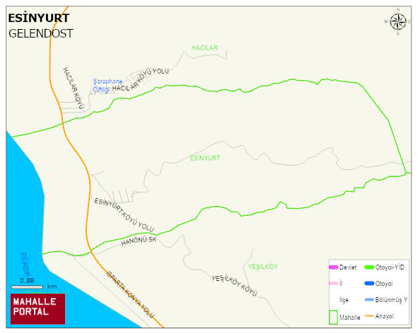 ESİNYURT Köyü Haritası | Mahalle ve Köy Sınırı