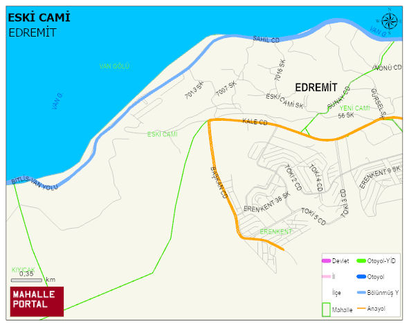 ESKİ CAMİ Mahallesi Haritası | Mahalle ve Köy Sınırı