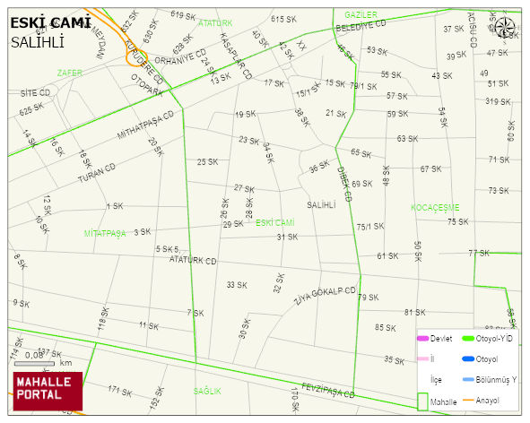 ESKİ CAMİ Mahallesi Haritası | Mahalle Sokak Haritası