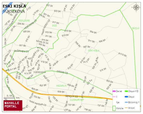 ESKİ KIŞLA Mahallesi Haritası | Mahalle ve Köy Sınırı