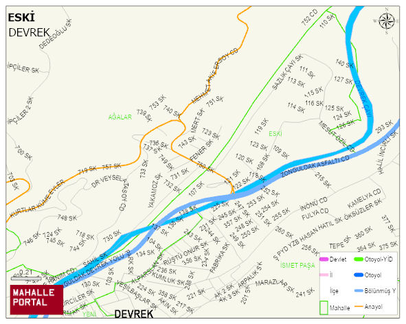 ESKİ Mahallesi Haritası | Yükselti ve Doğa Özellikleri