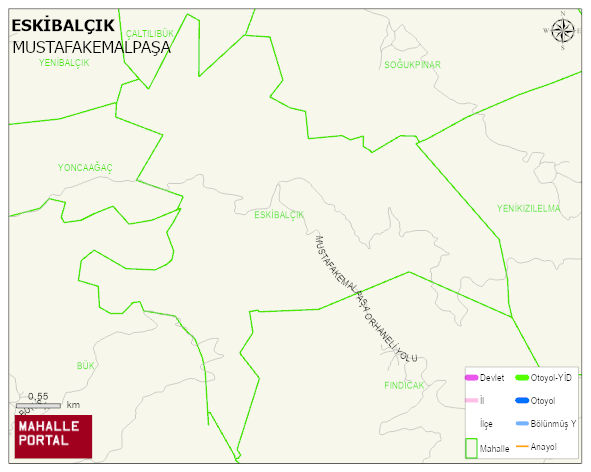 ESKİBALÇIK Mahallesi Haritası | Coğrafi Yapı ve Detaylı Haritası