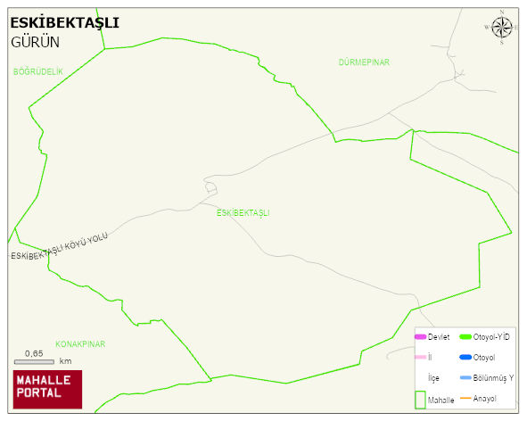 ESKİBEKTAŞLI Köyü Haritası | Mahalle ve Köy Sınırı