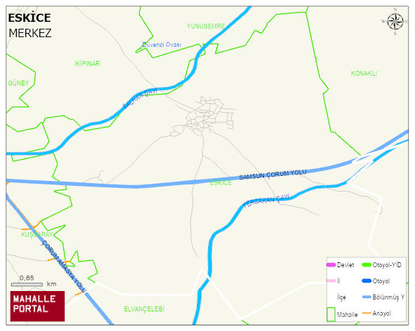 ESKİCE Köyü Haritası | Coğrafi Yapı ve Detaylı Haritası