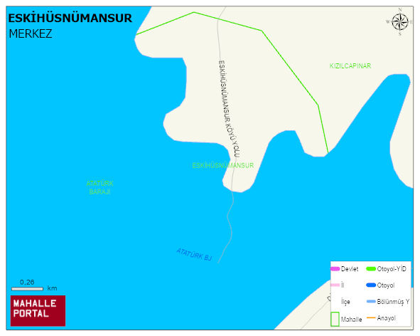 ESKİHÜSNÜMANSUR Köyü Haritası | Yükselti ve Doğa Özellikleri