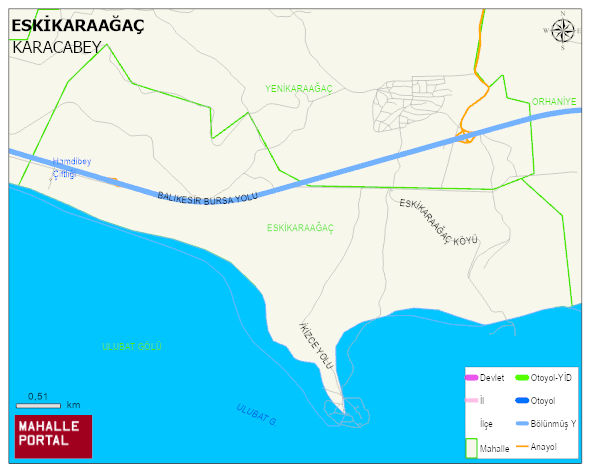 ESKİKARAAĞAÇ Mahallesi Haritası | Sayısal Bölge Görünümü