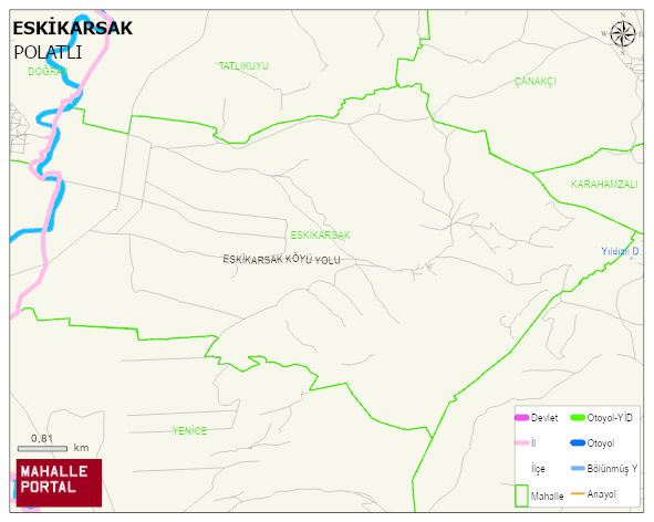 ESKİKARSAK Mahallesi Haritası | Mahalle ve Köy Sınırı