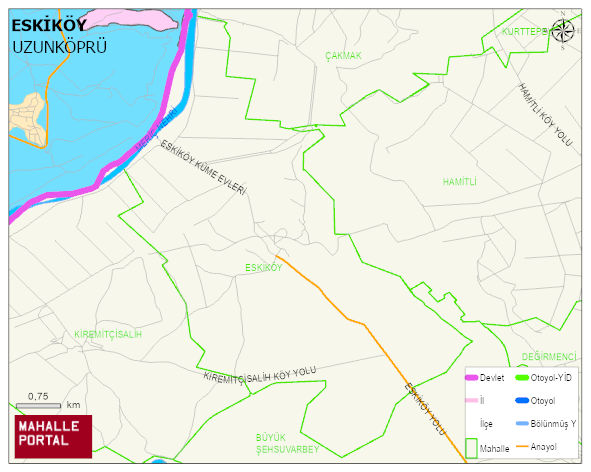 ESKİKÖY Köyü Haritası | Mahalle Sokak Haritası