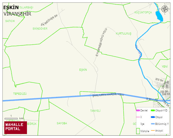 EŞKİN Mahallesi Haritası | Coğrafi Yapı ve Detaylı Haritası