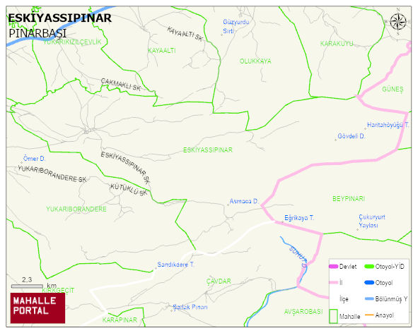 ESKİYASSIPINAR Mahallesi Haritası | Mahalle ve Köy Sınırı