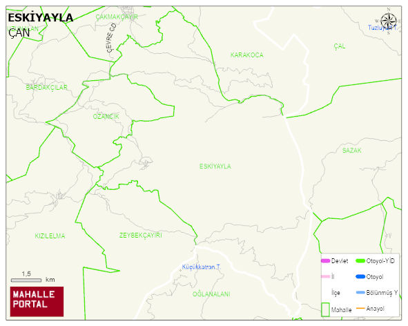 ESKİYAYLA Köyü Haritası | Detaylı Köy ve Mahalle Görünümü