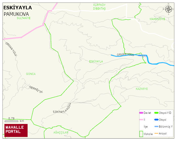ESKİYAYLA Mahallesi Haritası | Güncel Mahalle ve Köy Haritası