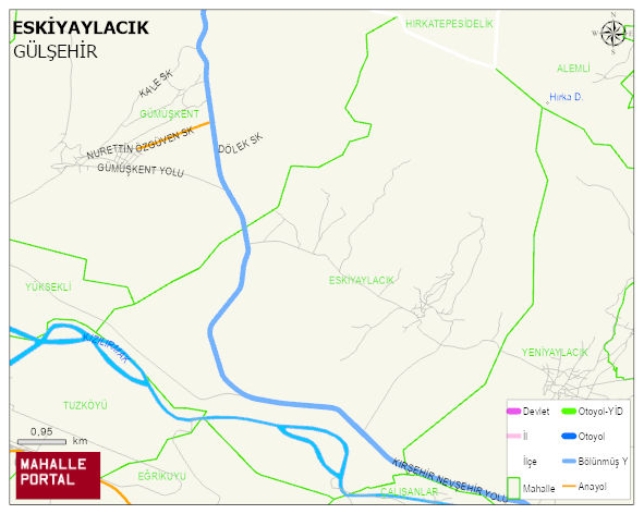 ESKİYAYLACIK Köyü Haritası | Dağlar, Ovalar ve Akarsu Bilgileri