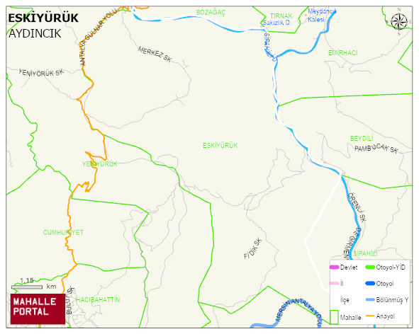 ESKİYÜRÜK Mahallesi Haritası | Mahalle ve Köy Sınırı