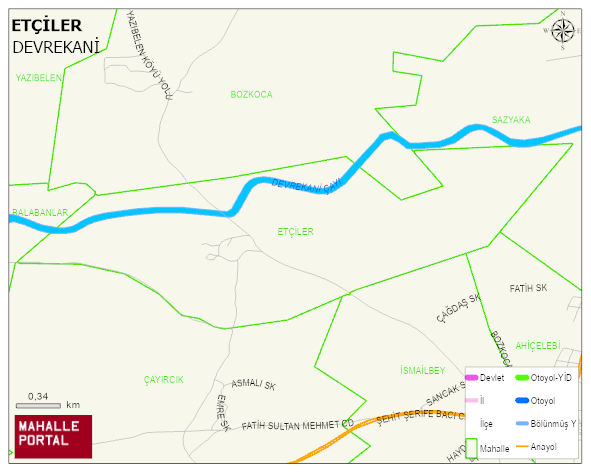 ETÇİLER Mahallesi Haritası | Dağlar, Ovalar ve Akarsu Bilgileri