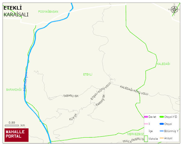 ETEKLİ Mahallesi Haritası | Coğrafi Yapı ve Detaylı Haritası
