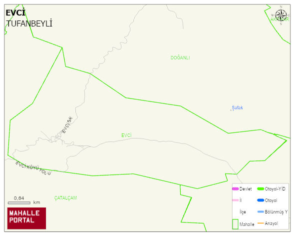 EVCİ Mahallesi Haritası | İnteraktif Köy ve Mahalle Sınırları