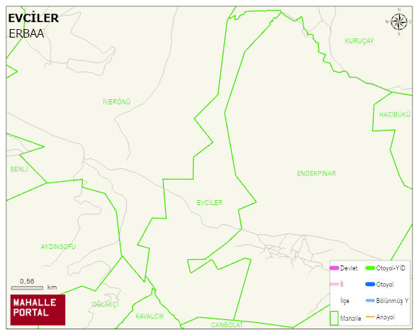 EVCİLER Köyü Haritası | Uydu Görüntüsü ve Harita Detayları