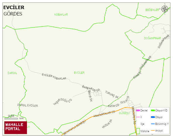 EVCİLER Mahallesi Haritası | İnteraktif Köy ve Mahalle Sınırları