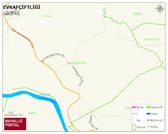EVKAFÇİFTLİĞİ Mahallesi Haritası | Dağlar, Ovalar ve Akarsu Bilgileri
