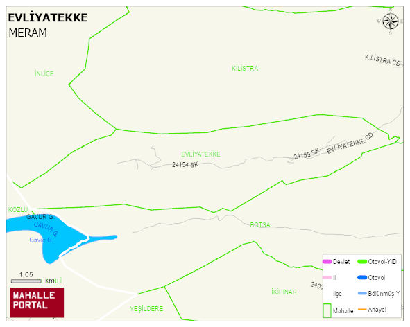 EVLİYATEKKE Mahallesi Haritası | Coğrafi Yapı ve Detaylı Haritası