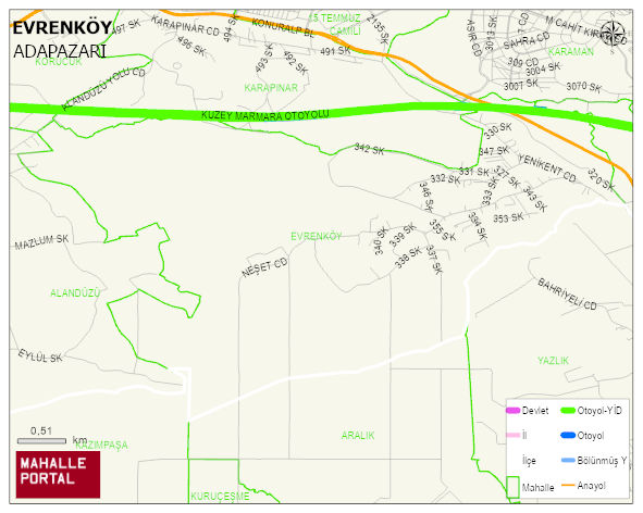 EVRENKÖY Mahallesi Haritası | Detaylı Köy ve Mahalle Görünümü