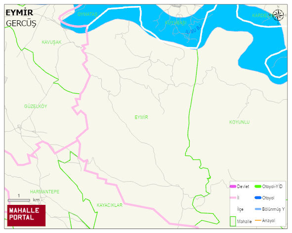 EYMİR Köyü Haritası | Coğrafi Yapı ve Detaylı Haritası